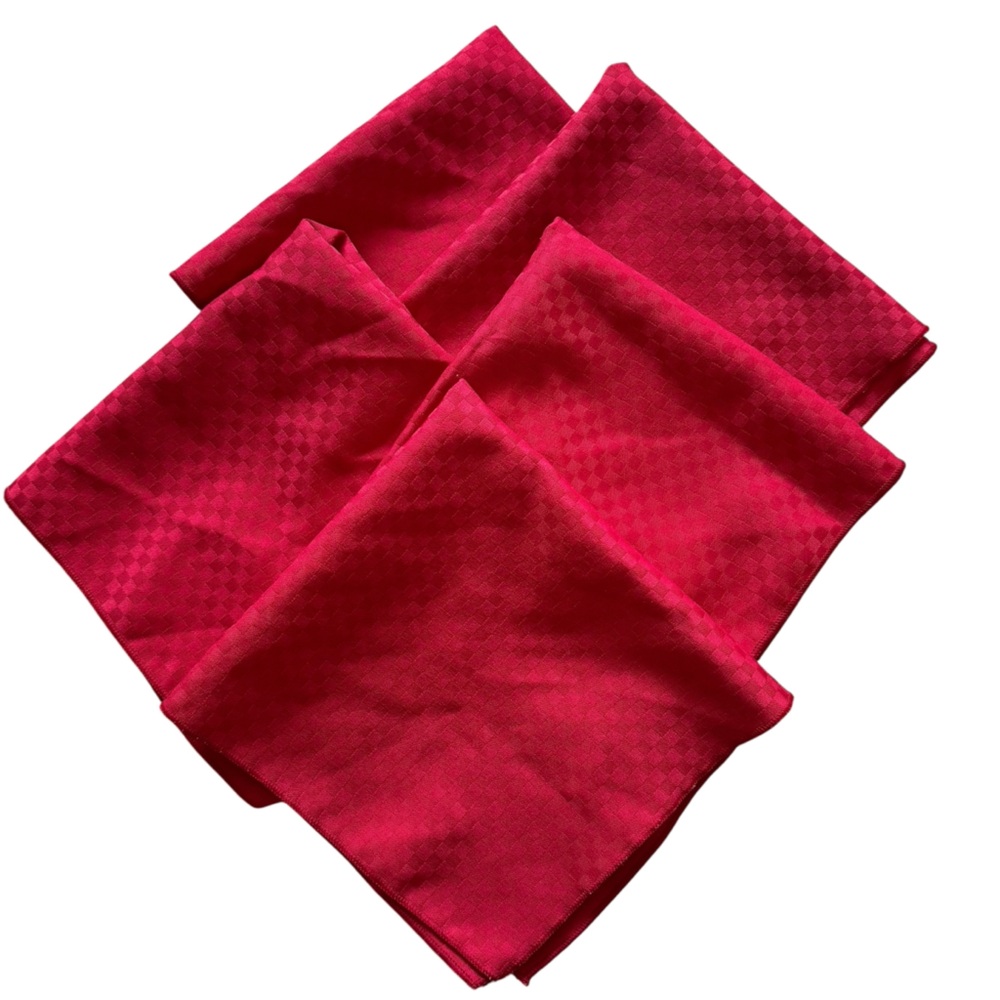 Crate&Barrel Red Checkered Dining Napkins Set of 5